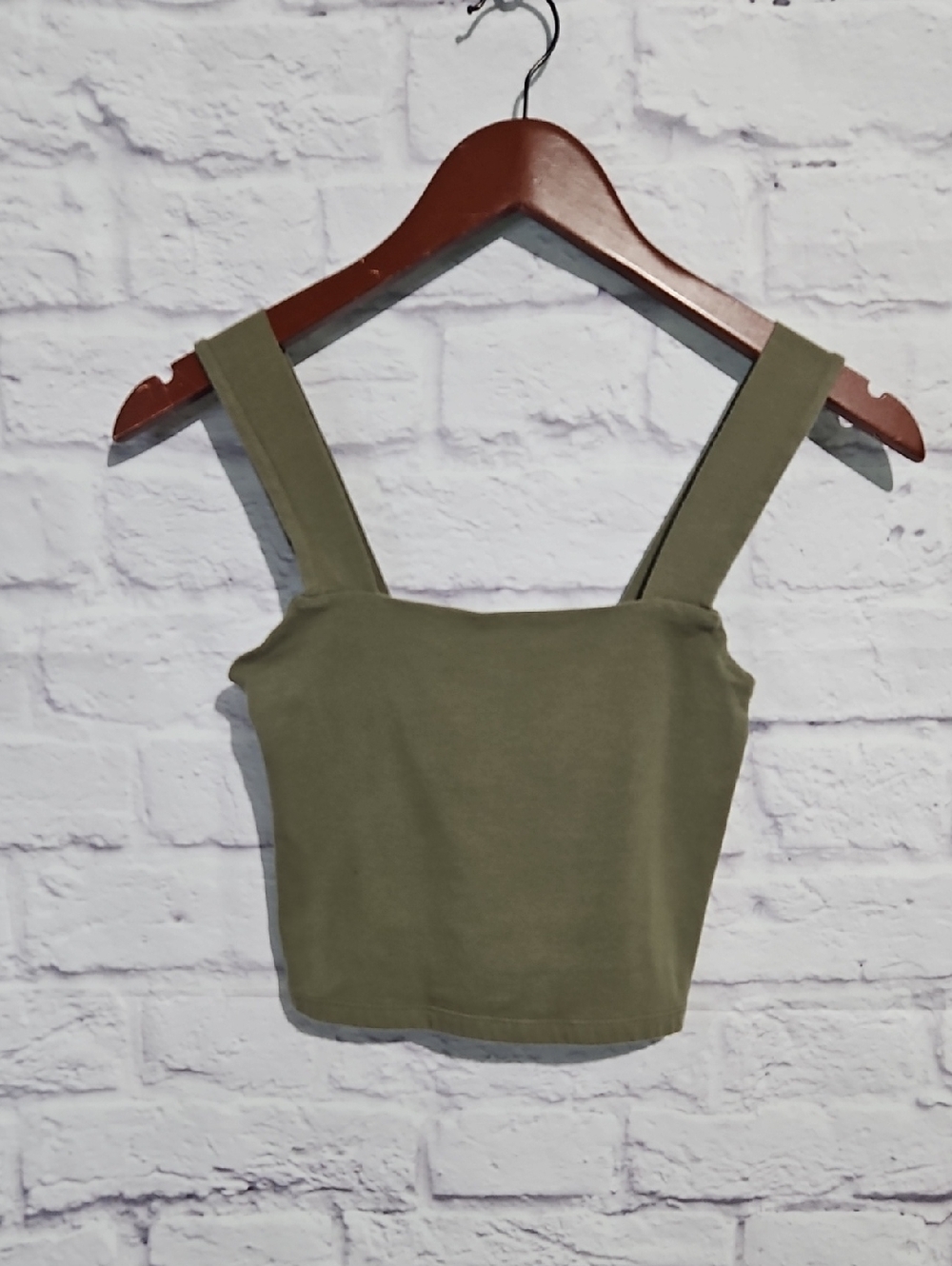Aeropostale Olive Green Square-Neck Crop Tank